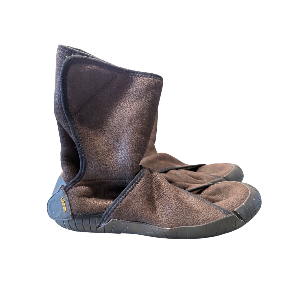 Vibram Furoshiki Mid Boot Brown Shearling Lined Wrap Shoes 15UCA02 Mens L 42-43